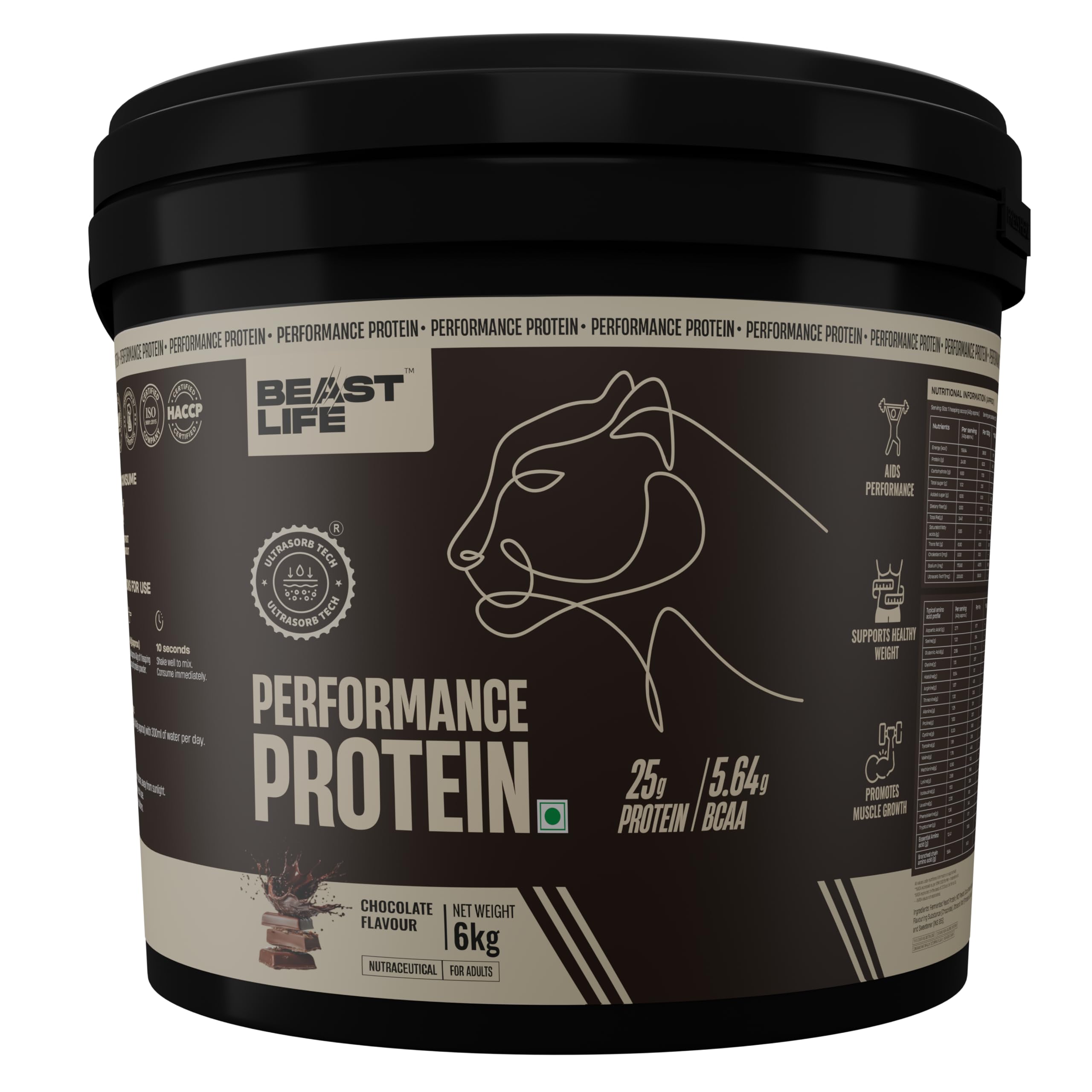 BeastLife Performance Yeast Protein Powder | 25g Protein | Chocolate Mocha Flavour|NABL Lab Certified | High Absorption for Muscle Growth |Smooth & Light, Easy to Digest with Ultrasorb Tech|5.64g BCAA | Best For Gut | Beta Glucan | Improves Immune Function | 1 Kg — Amazon image 30