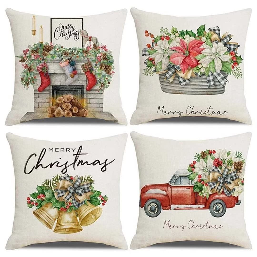 Taie oreiller velours Noël 40x40cm chic et élégante pour canapé de maison