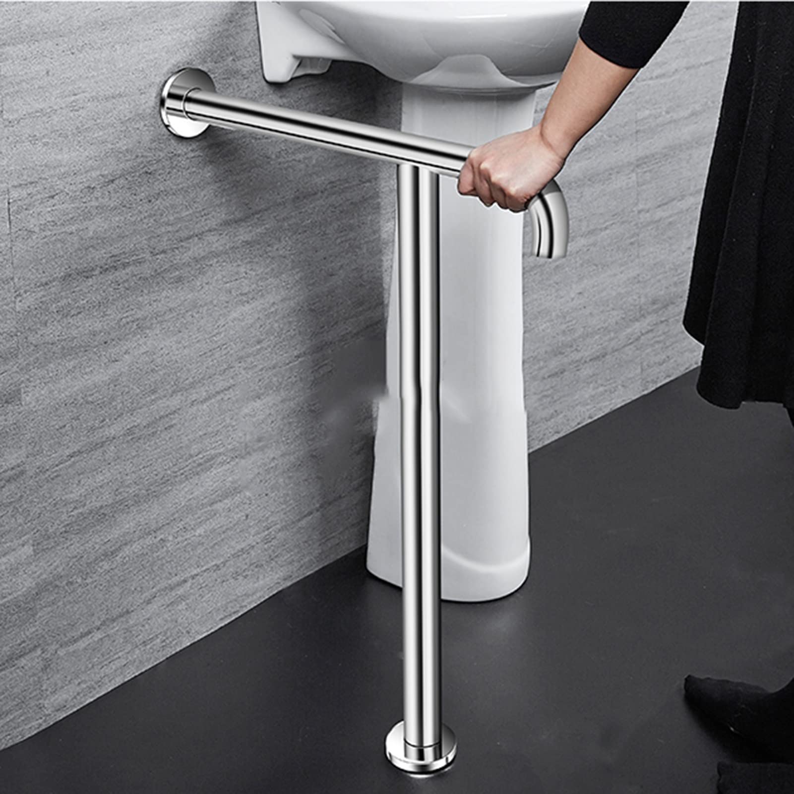 Barra de Apoyo para bañera y Ducha, Barra Angular de Acero Inoxidable para Mayor Seguridad en el baño, Ayuda para la Movilidad, Apta para Mujeres Embarazadas, Personas Mayores y PE