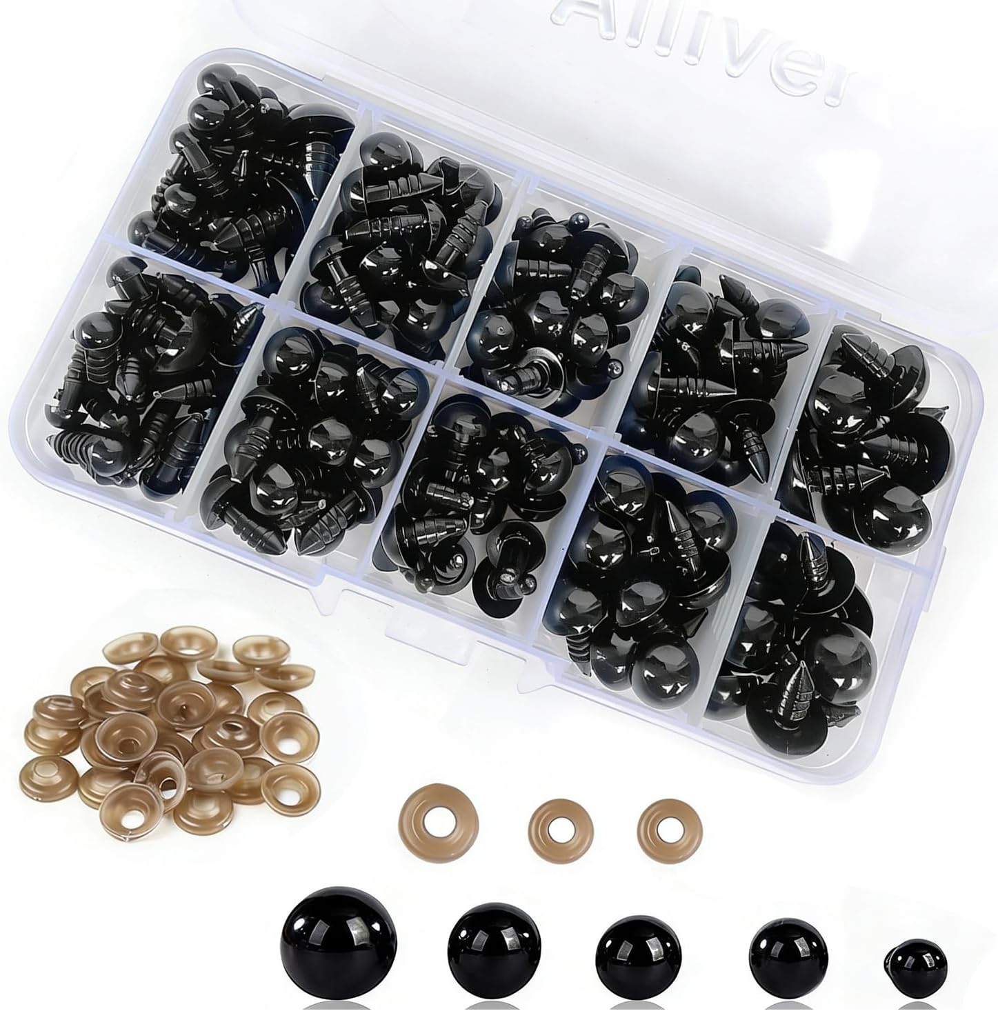 Safety Eyes Plastic Safety Eyes Toy Eyes with Washer for Tcrochet Toys,101PCS Craft Eyes Doll Eyes for Soft Toy Making,DIY Craft Dolls(6-12 mm)