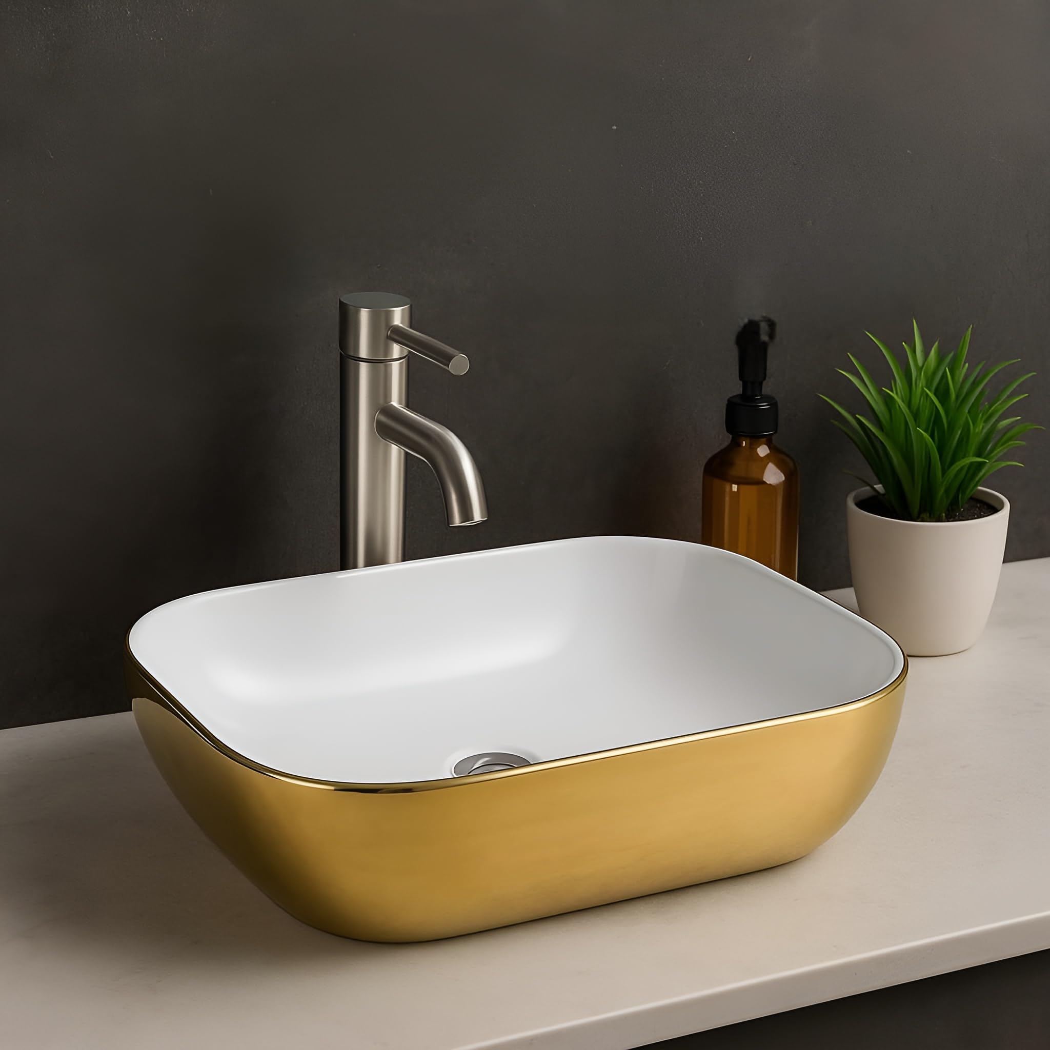 White Ceramic Wash Basin - Modern Vessel Sink -5