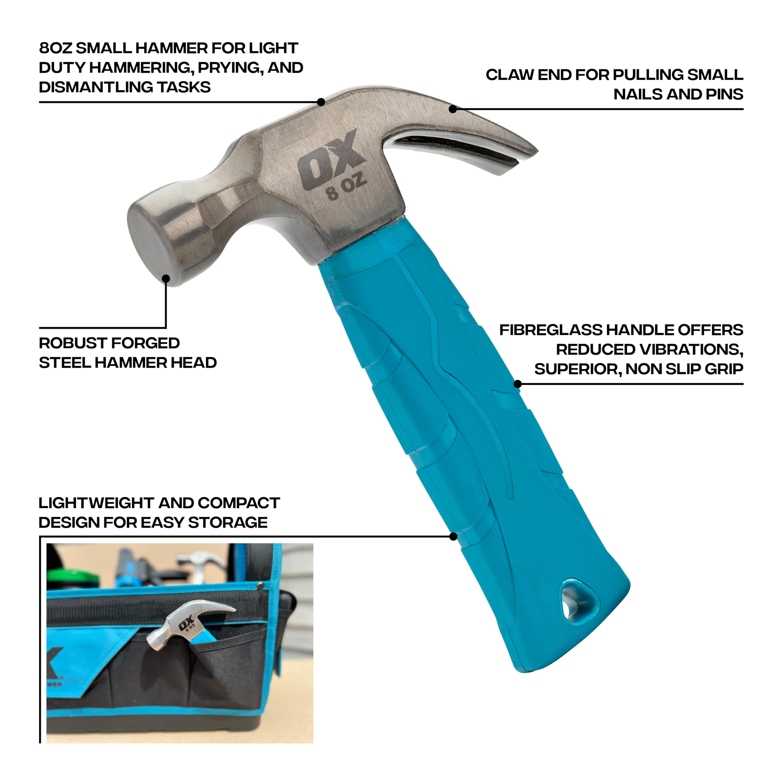 OX Tools Trade Młot Stubby Claw - 226.8 g