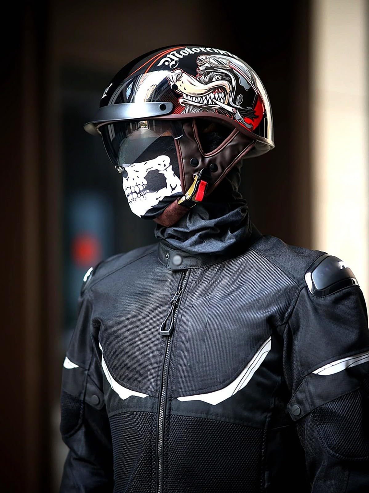 Kask motocyklowy w stylu retro, ze składanym wizjerem, zatwierdzony przez DOT/ECE, kask do skutera Cruiser dla dorosłych, mężczyzn i kobiet