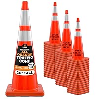 Vista 100 de Xpose Safety Conos de tráfico naranjas de 28 pulgadas con collares de 6 y 4 pulgadas, 1 paquete – Cono de seguridad de plástico PVC multiusos