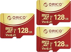 ORICO 128GB microSDXC UHS-I Memory Card 3-Pack Compatible with Action Camera, Dash Cam, Drone, Micro SD Card 100MB/s 4K UHD Recoding, U3, Class10, V30, A1-TF Card F3