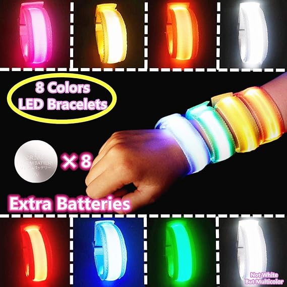 FANL LED Wristband, Light Up Bracelets LED Armbands, Flashing Sports Wristband Pack