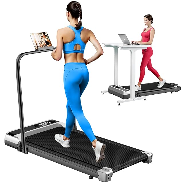 Walking Pad Treadmill with Handle Bar for Home Office 3 0HP Low Noise Portable Folding Under Desk Treadmill