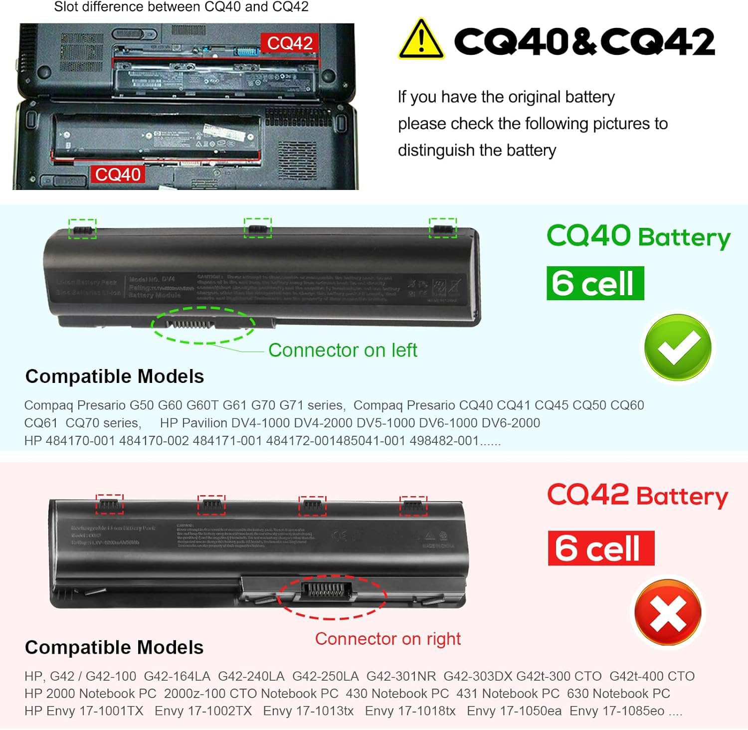 Batteria Per Notebook HP 5200mAh New Net | Compatibile Con HSTNN-Q39C, HSTNN-UB79, K5524AA E Molti Altri | Alta Prestazione E Affidabilità - 2