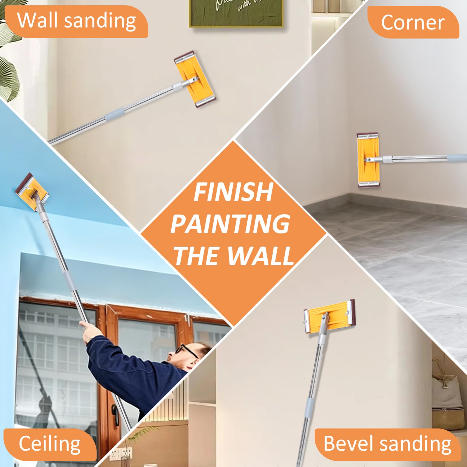 Lijadora de poste para paneles de yeso, poste ajustable de 70 pulgadas, lijadora de pared para preparación de pintura, lijadora de techo, herramienta de lijadora de yeso, lijadora de cubierta