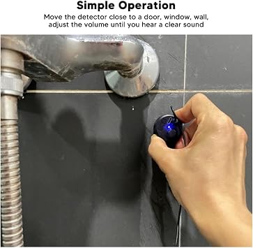 Wall Pipe Water Leak Detector, Water Leakage Detection Wall Listening Device Water Leakage Sound Amplifier with Headphone