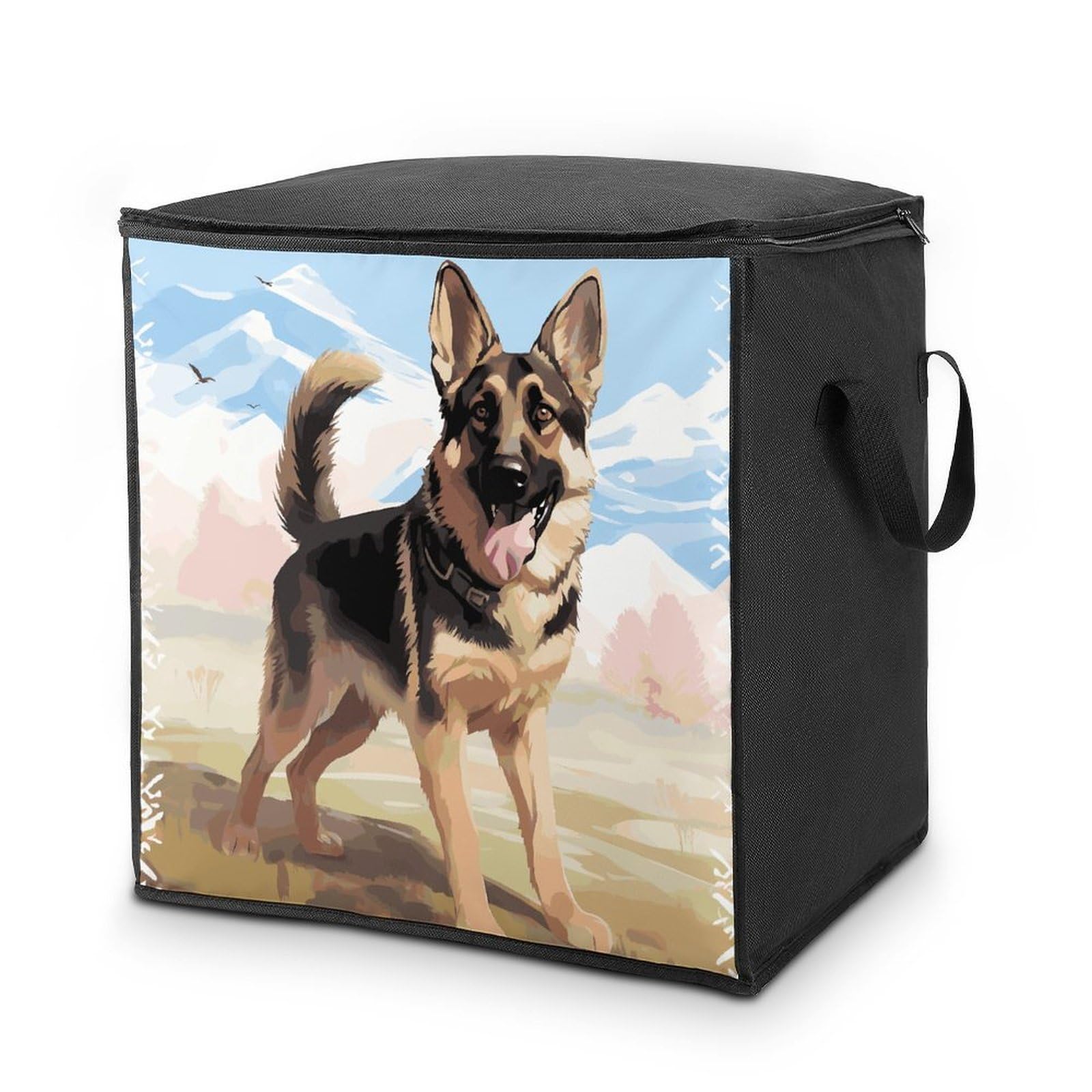 German Shepherd Dog Lovers Storage Bags with Reinforced Handles,Moving Bag with Zipper,Closet Organizers,Compression Packing Cubes