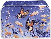 Vista 30 de Bulopur Cubierta de tostadora de 2 rebanadas de pintura de pájaros y flores, tostadora, panificadora, organizador de máquina, bolsa de protección