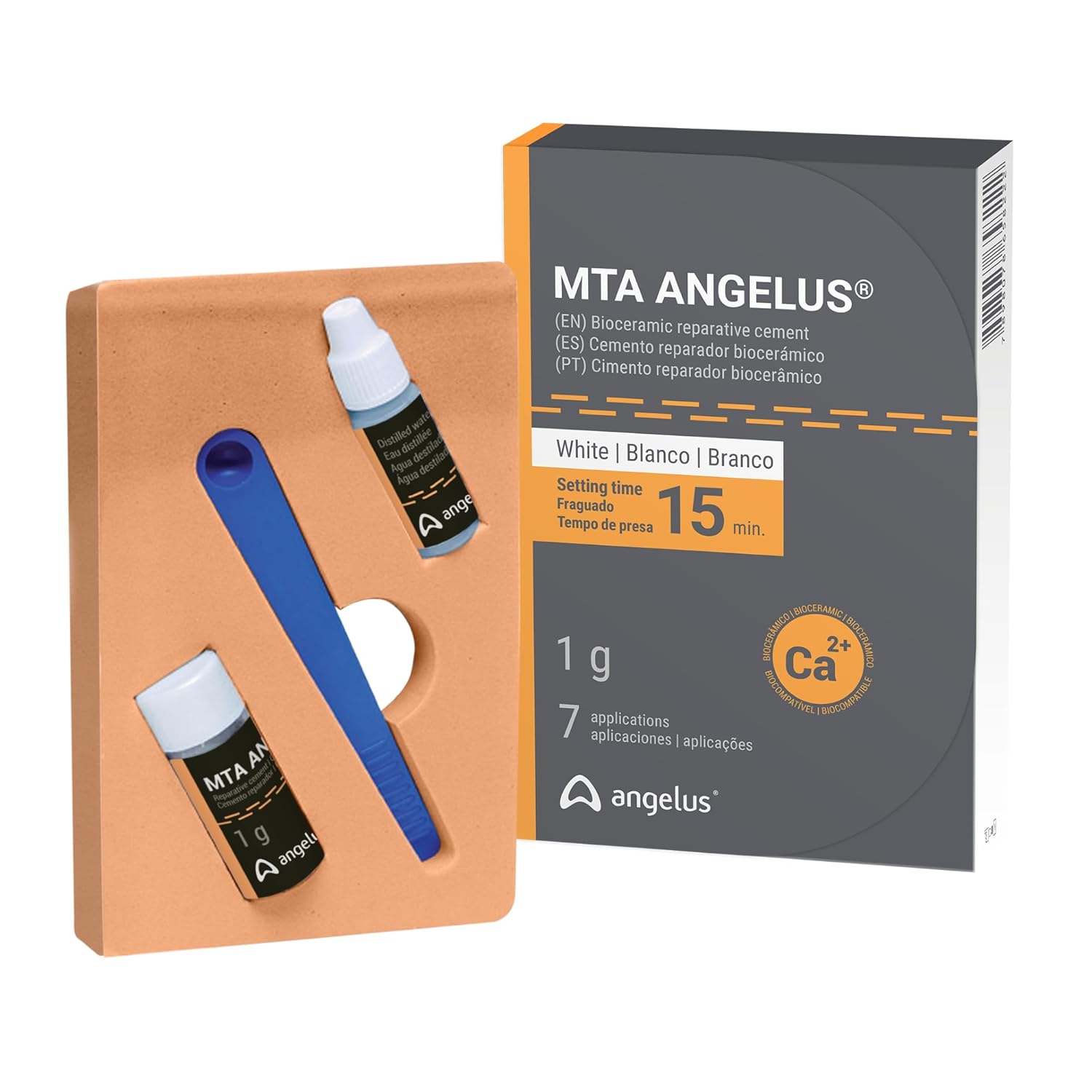 Angelus 822 MTA White Reparative Dental Cement 1gm Vial 3mL Distilled Water