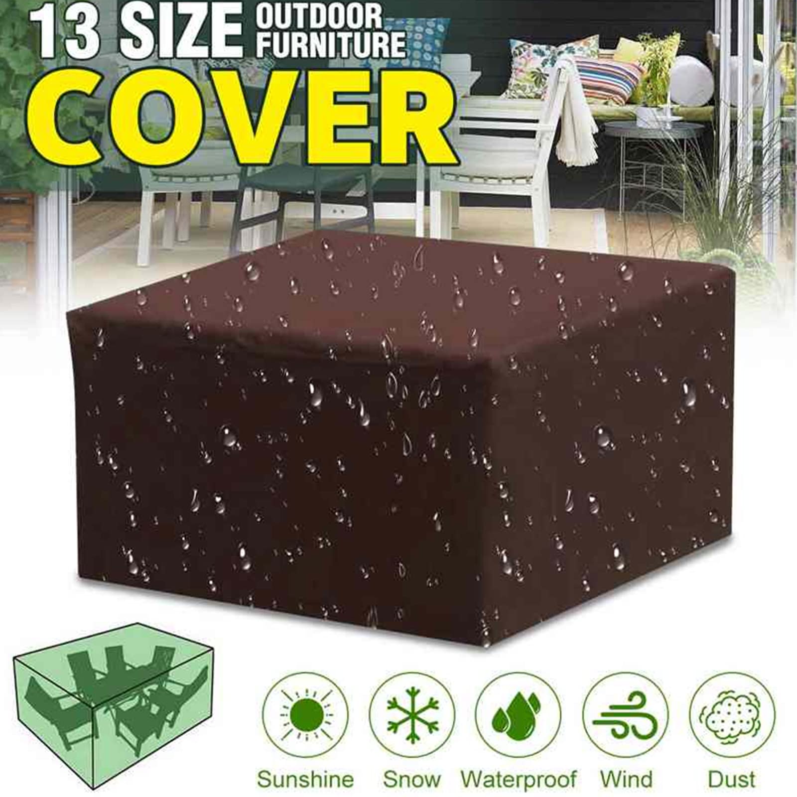 AVLUZ Coperture impermeabili per mobili da giardino per terrazze e mobili da giardino per inverno, pioggia e neve, copertura antipolvere (308 x 138 x 89 cm)
