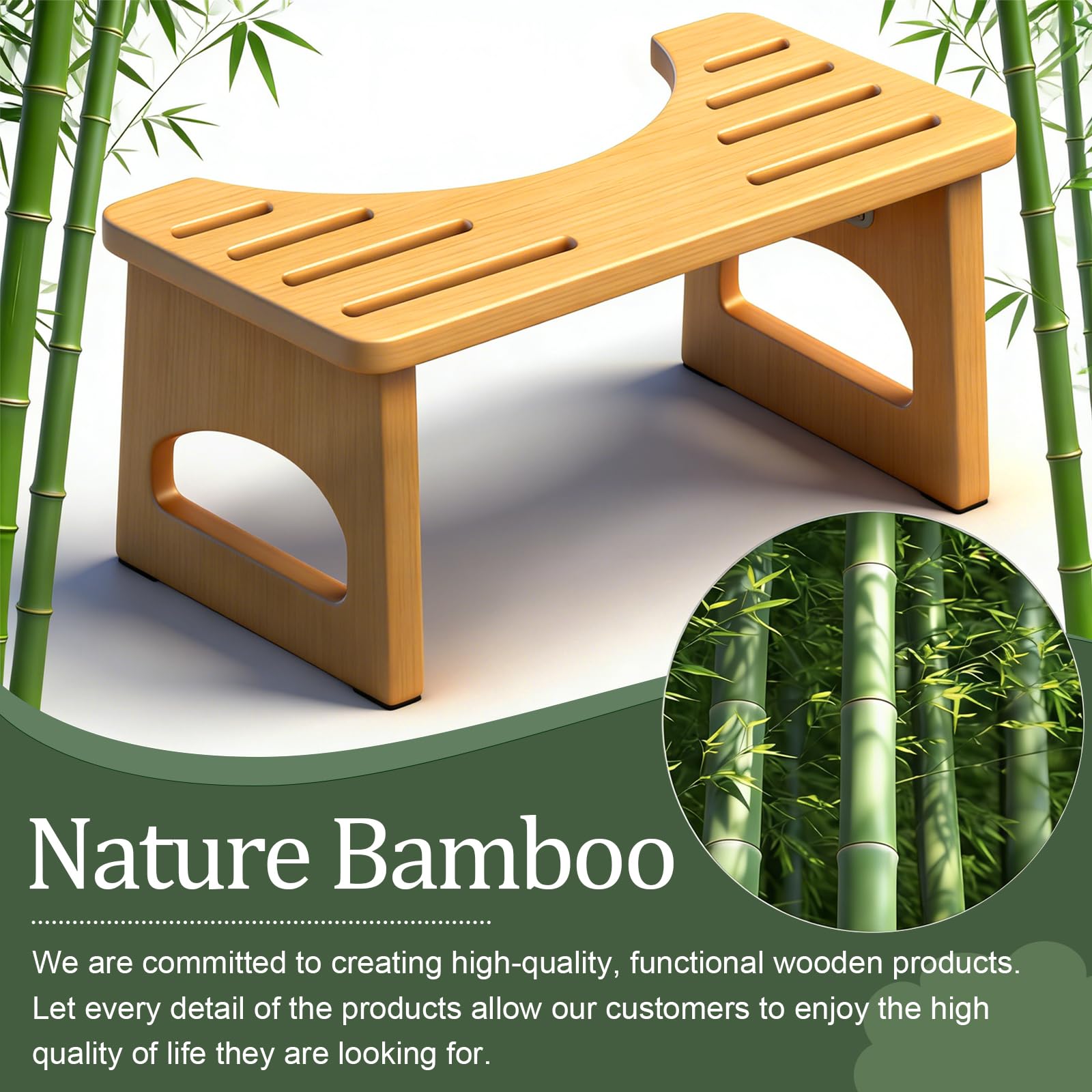Foldable Toilet Stool - Bamboo Squatty Potty -8