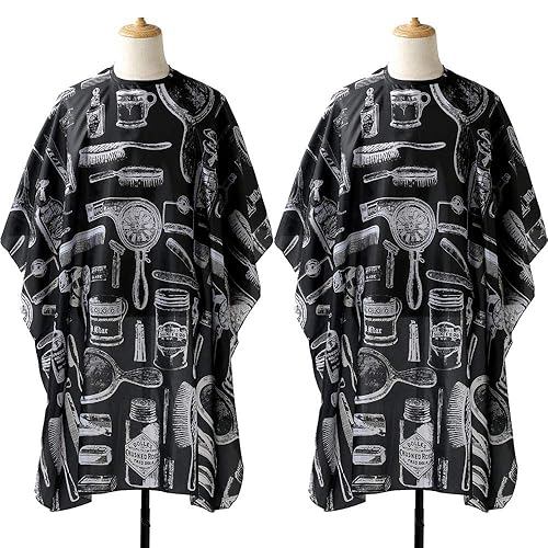 Cabo de peluquería profesional impermeable de nailon para peluquería con cierre a presión, 50 x 60 pulgadas, paquete de 2