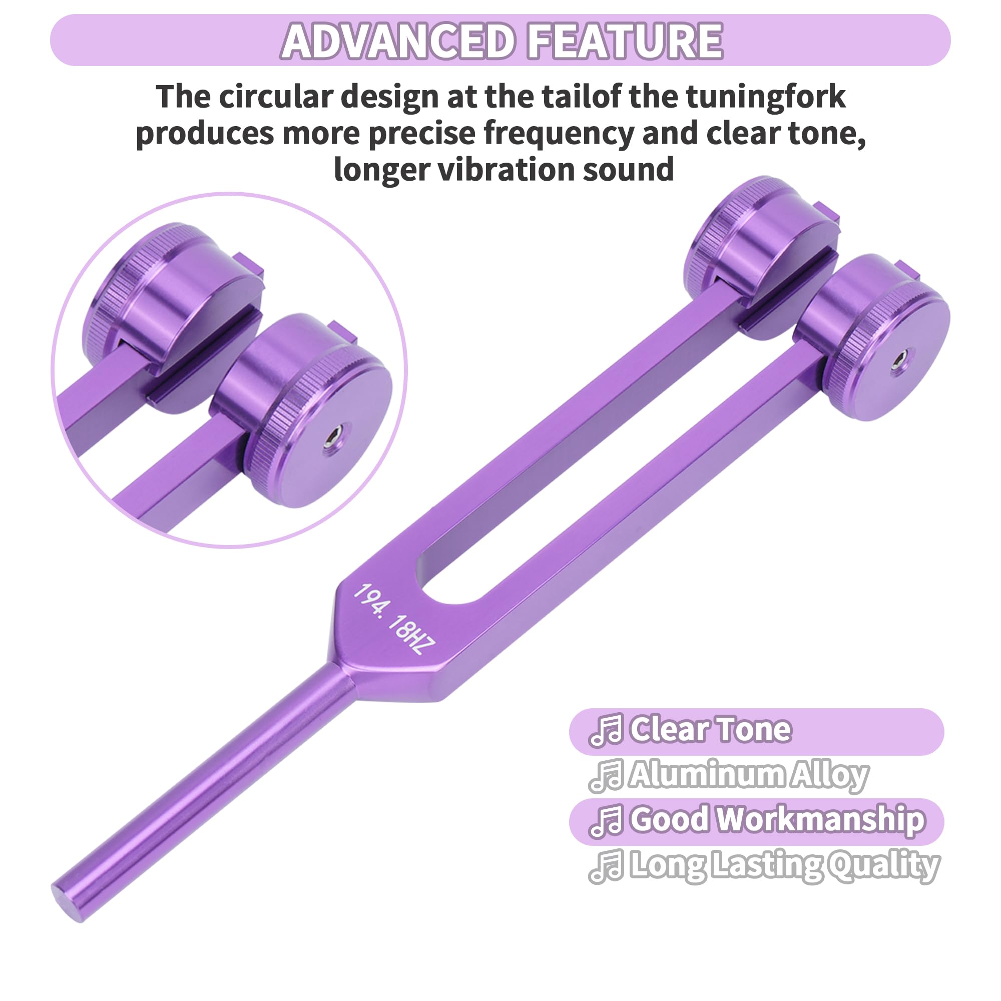 lesolar Chakra Tuning Forks Set, 7 Chakra and 1 Soul Purpose Weighted Solfeggio Tuning Forks for Healing Therapy Yoga - Image 3