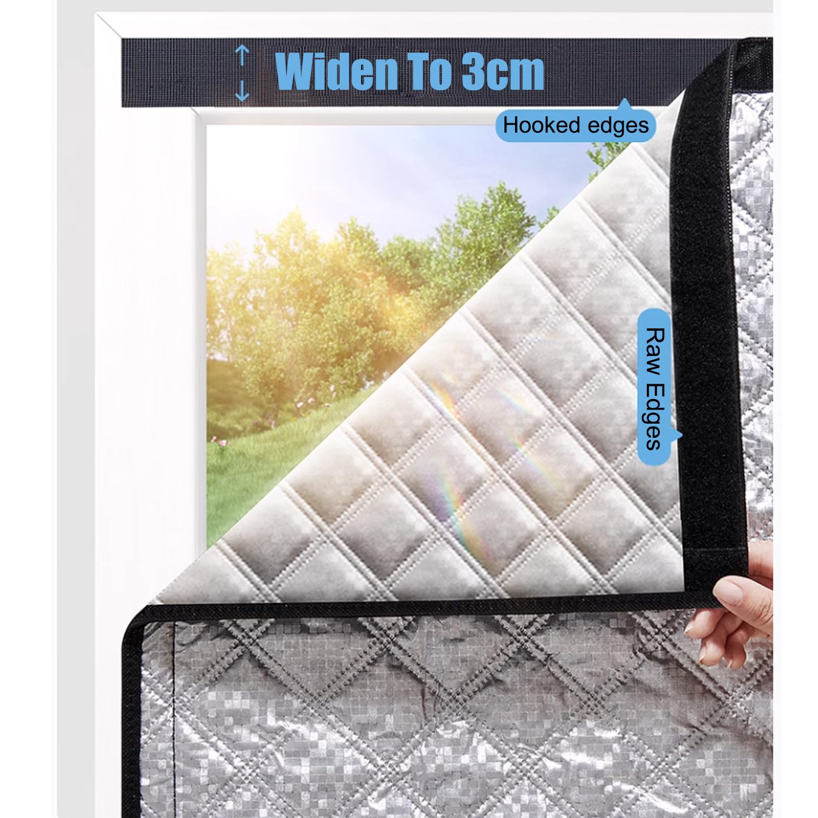 Kits D'isolation Pour Fenêtres, Rideau de protection thermique pour portes et fenêtres, Coupe-vent, Protection Contre le Froid, Au Bruit, Pour Chambre à Coucher De Salon, Personnalisable (148x220cm)