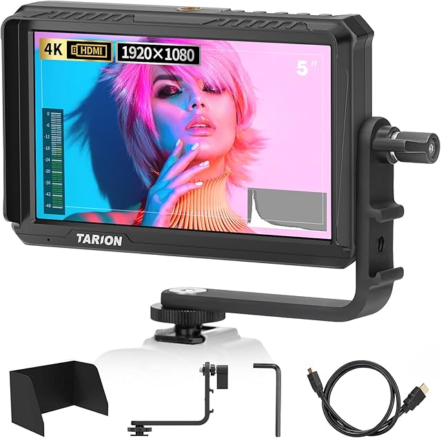 TARION Camera Field Monitor DSLR Focus On-Camera Monitors Video Assist Full HD 1920x1080 Focusing Screen with 4K HDMI Input Output