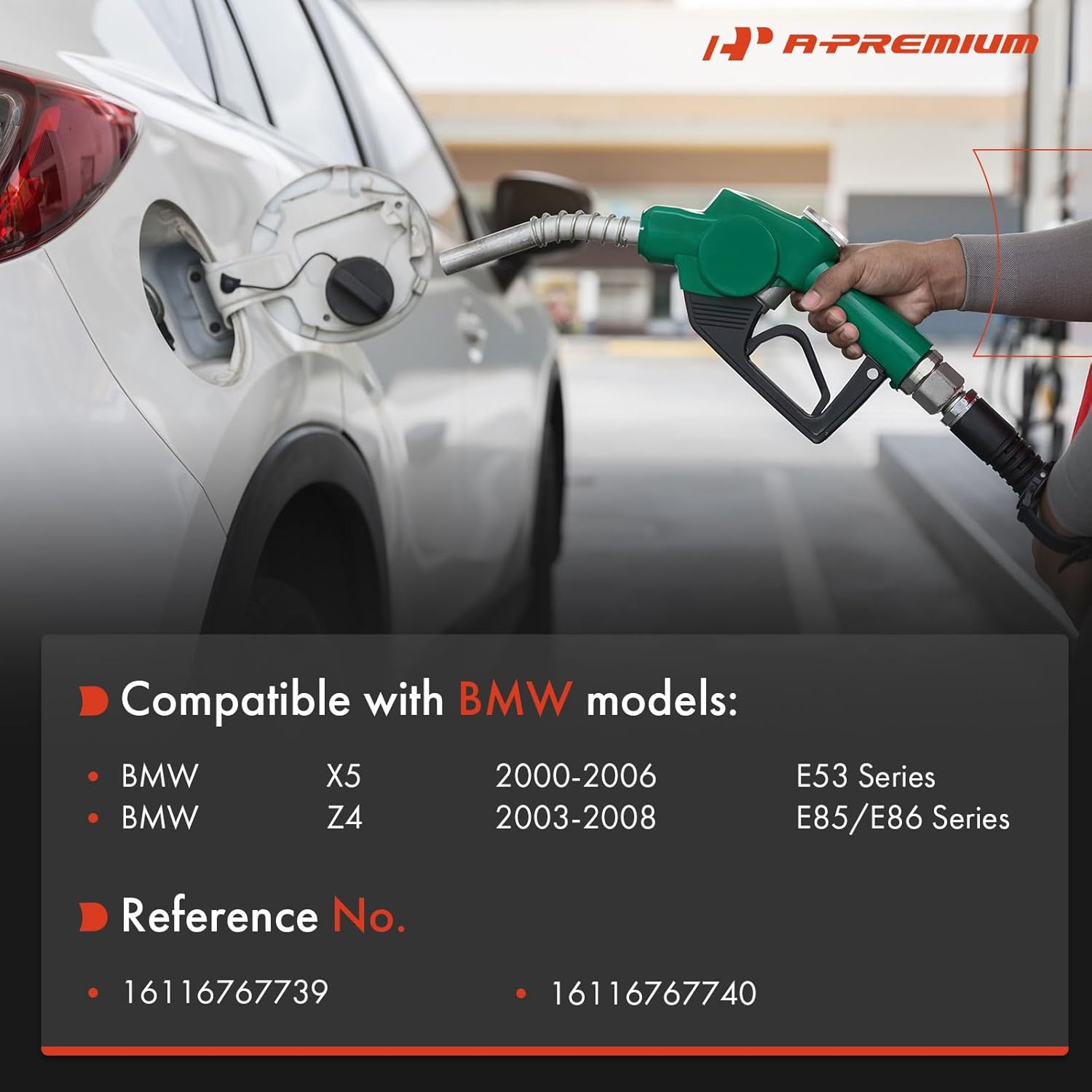 A-Premium Fuel Tank Filler Cap Compatible with BMW E53 Series X5 2000-2006, E85/E86 Series Z4 2003-2008