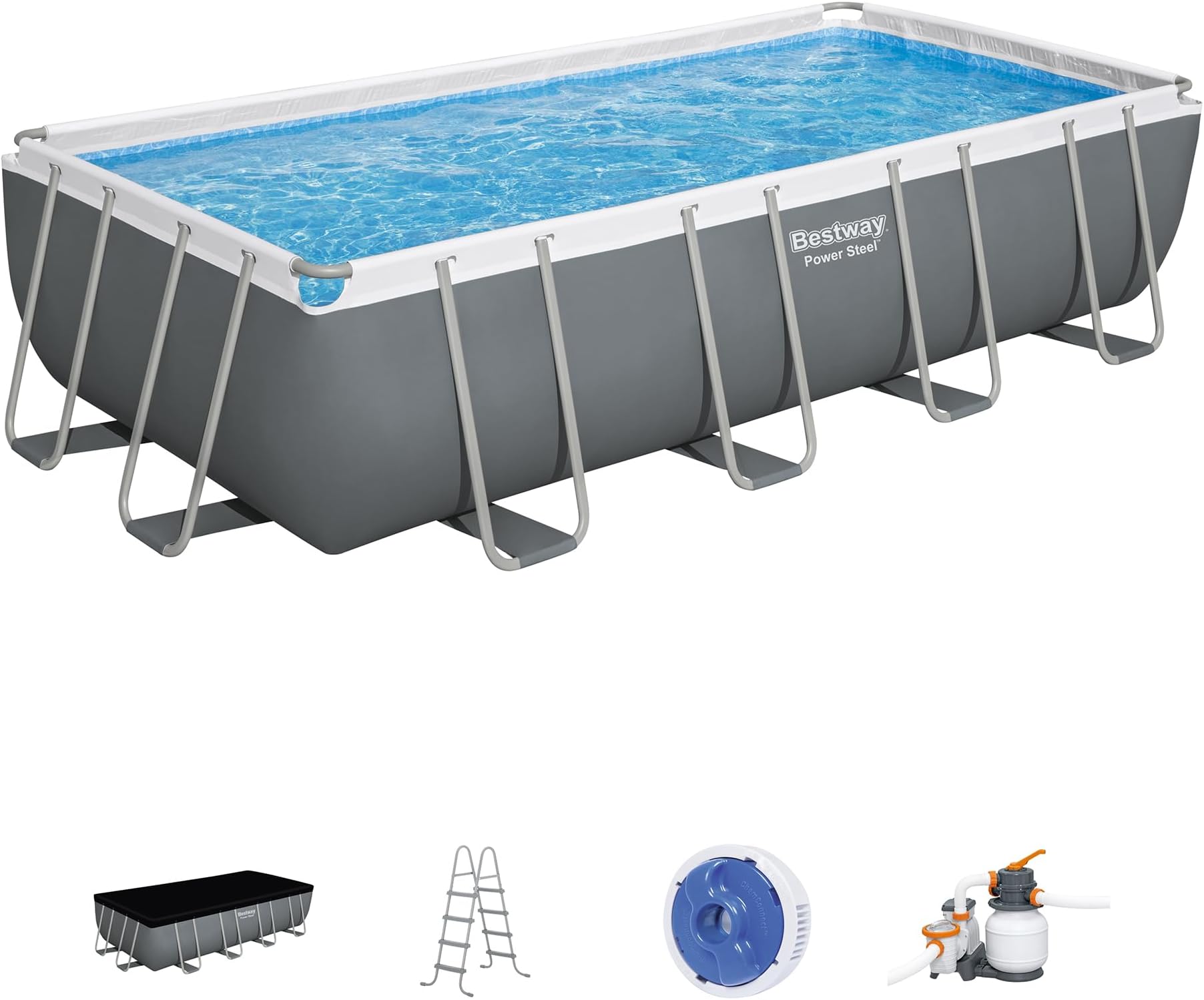 Amazon.com: Bestway 56881E 20-Ft Diameter Power Steel Frame Round Above ...