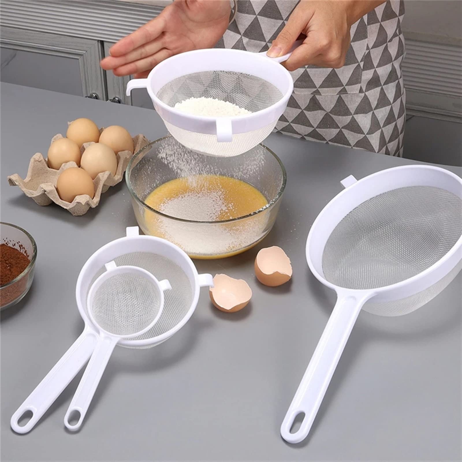 GIZTAT, filtros de café Cocina de Mano de plástico Reutilizable Pantalla de Malla colador de Hojas de té tamiz de harina Filtro de café de Leche de Soja Accesorios de Cocina