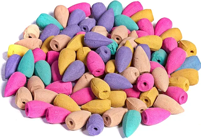 100 PCS Backflow Incense Cones - 10 Natural Scents for Waterfall Burner, Relaxation & Meditation