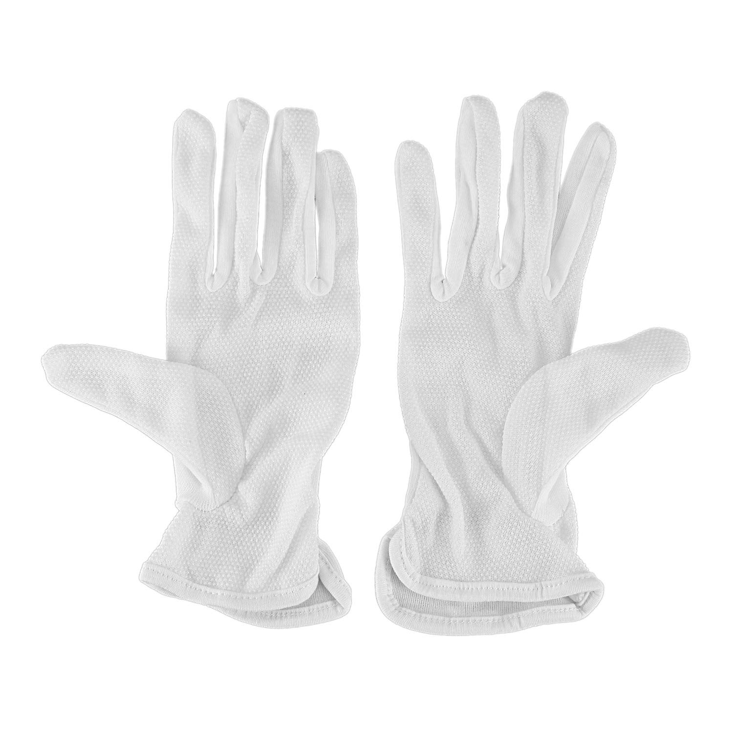 Cpolebev Pair Protective Anti-Slip White Cotton Work Driving Gloves