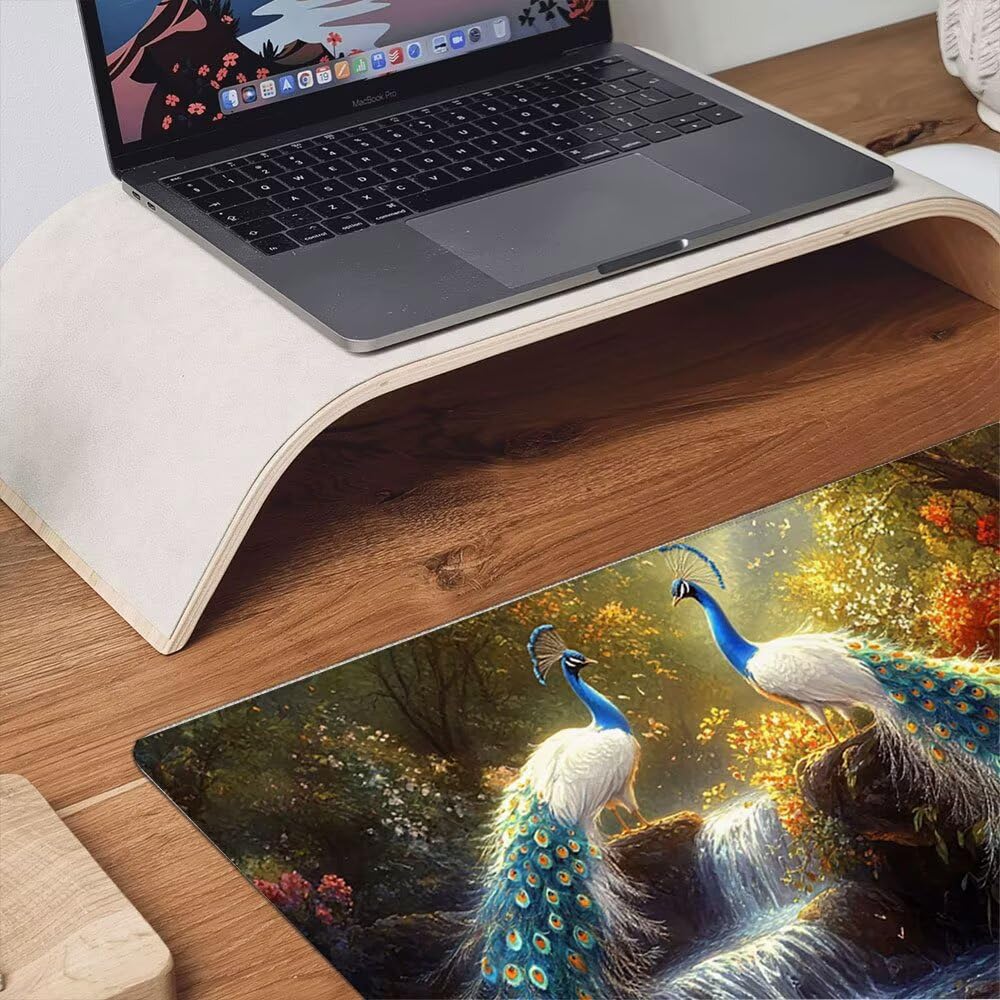 Podkładka pod mysz dla graczy, 1600x800mm XXL podkładka pod mysz do gier duża, zmywalna klawiatura biurowa mata antypoślizgowa gumowa wodoodporna, szyte krawędzie, gracz komputer PC, zwierzęta paw xR5