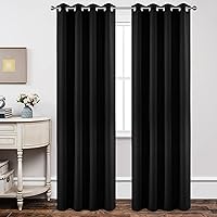 Vista 72 de Joydeco - Juego de 2 paneles de cortinas opacas de 63 pulgadas, 2 cortinas largas con aislamiento térmico burg, cortinas de oscurecimiento