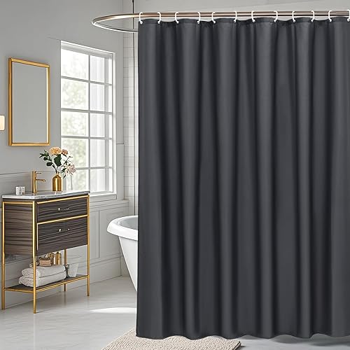 Vista 45 de AooHome - Forro para cortina de ducha, Tela, Blanco sólido Blanco Sólido,Azul,Rosa,Beige Sólido,Chocolate,Gris Oscuro,Gris claro,Azul marino