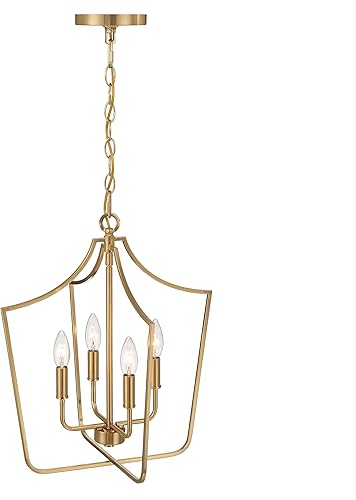 Miniatura 8 de Creative Co-Op Constance - Lámpara de techo estilo candelabro de metal cónico con 4 luces, color dorado cepillado