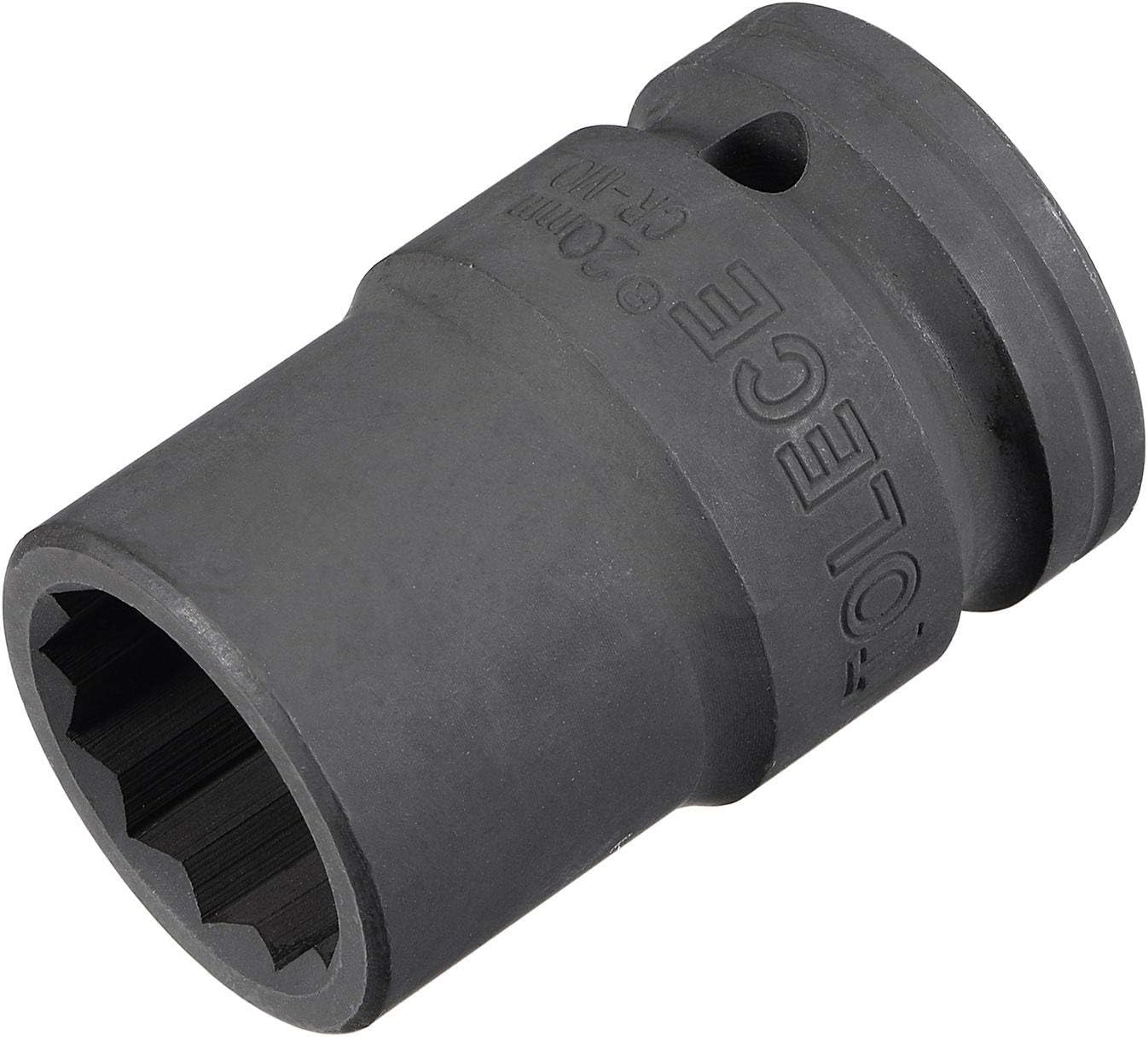 uxcell 3/4-Inch Drive 20mm 12-Point Impact Socket, CR-MO Steel 56mm Length, Standard Metric Sizes