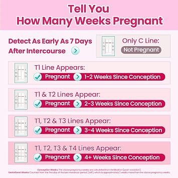 2X Pregnancy Test with Week Indicator - Tell You How Many Weeks Pregnant, 25 MIU/ml Pregnancy Test for Early Detection, hCG Level Test for 1-4 Weeks Pregnant