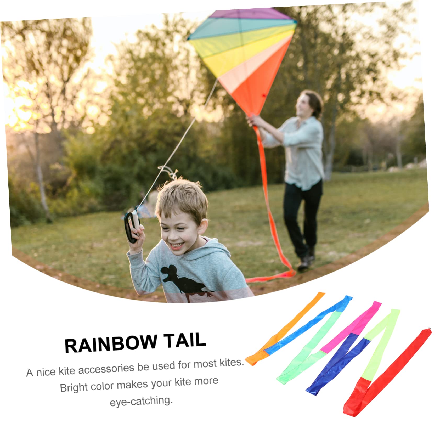 KONTONTY Kite Tails 2pcs Kite Tail Streamers Connector Hook for Boys and Girls Outdoor Activities