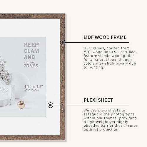 Vista 62 de Marco de fotos de 5 x 7, marco de 5 x 7 pulgadas, marco de 4 x 6 pulgadas, acabado de chapa de madera, marco de fotos de 5 x 7 pulgadas con paspartú