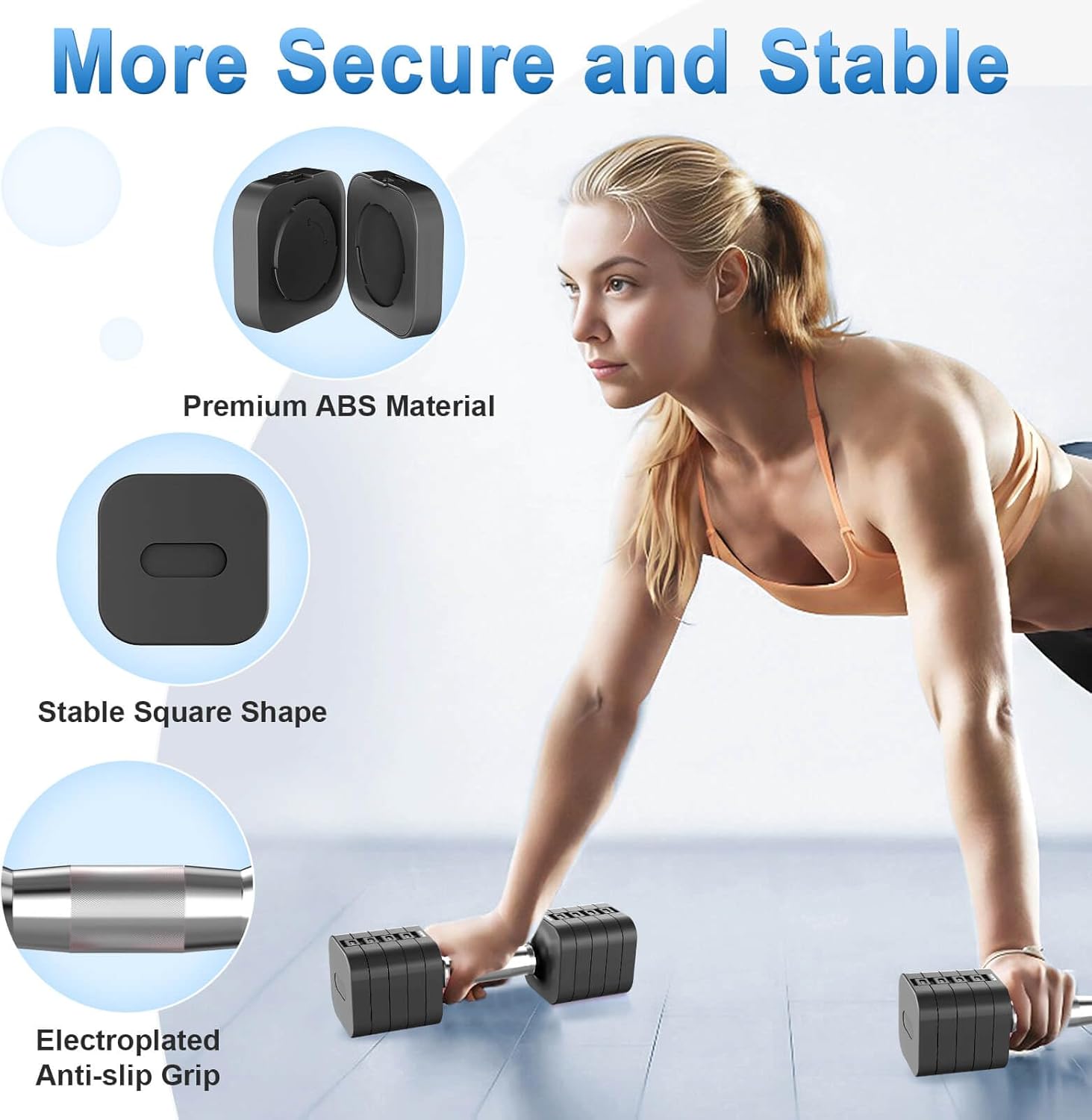 Hezeyferg 30.8LB Adjustable Dumbbell Set, Each Adjustable Weight Dumbbell with 6 Levels 4.4/6.6/8.8/11/13.2/15.4lb, Hand Weights Set for Men/Women Home Gym Exercise Workout