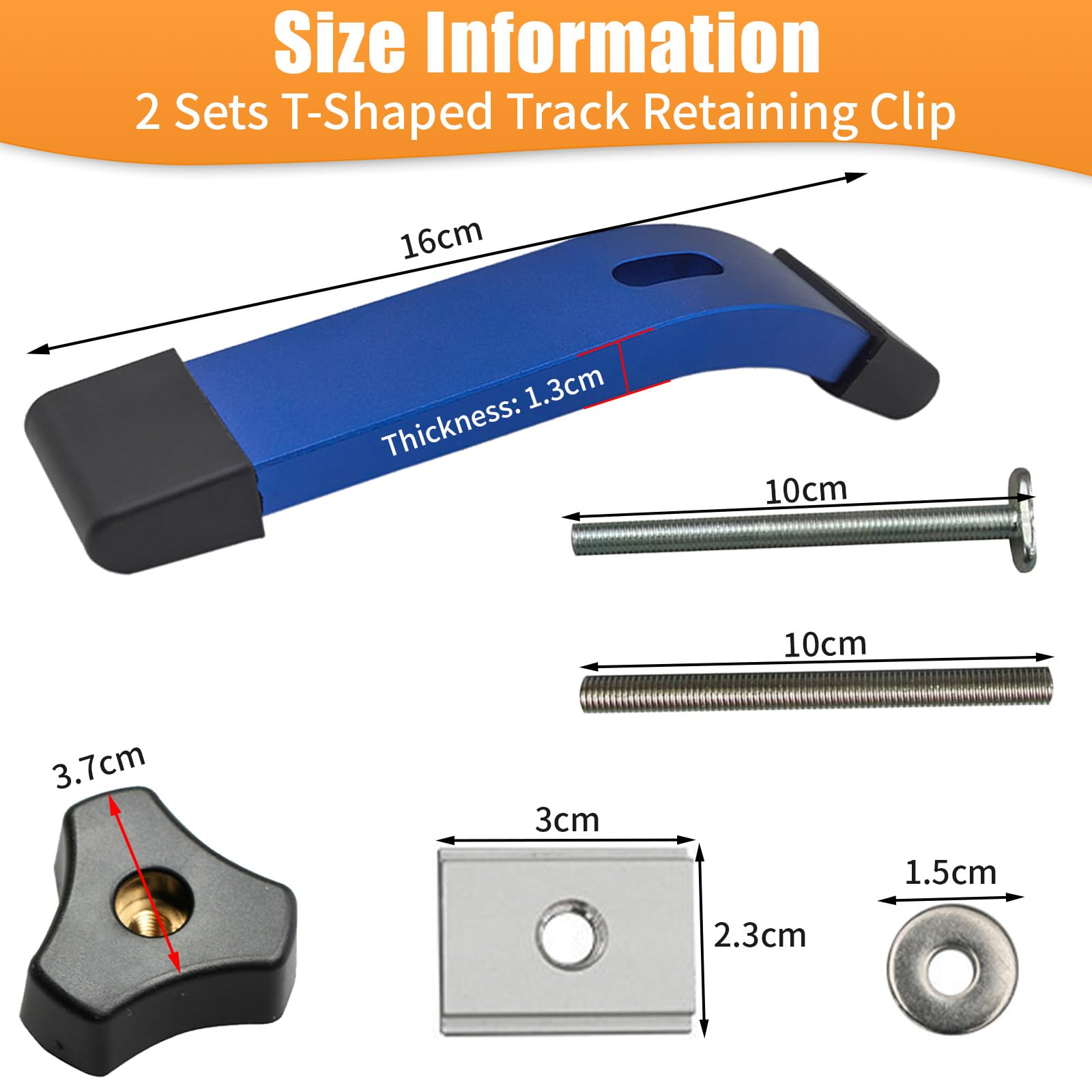2 Piezas Juego Clip Fijación Pista Riel Ranura Forma T, Abrazadera Metal Sujeción Rápida, Accesorios Aleación Aluminio Carpintería, Herramientas DIY para Sierra Mesa, Enrutador, Muebles Trabajo(Azul)