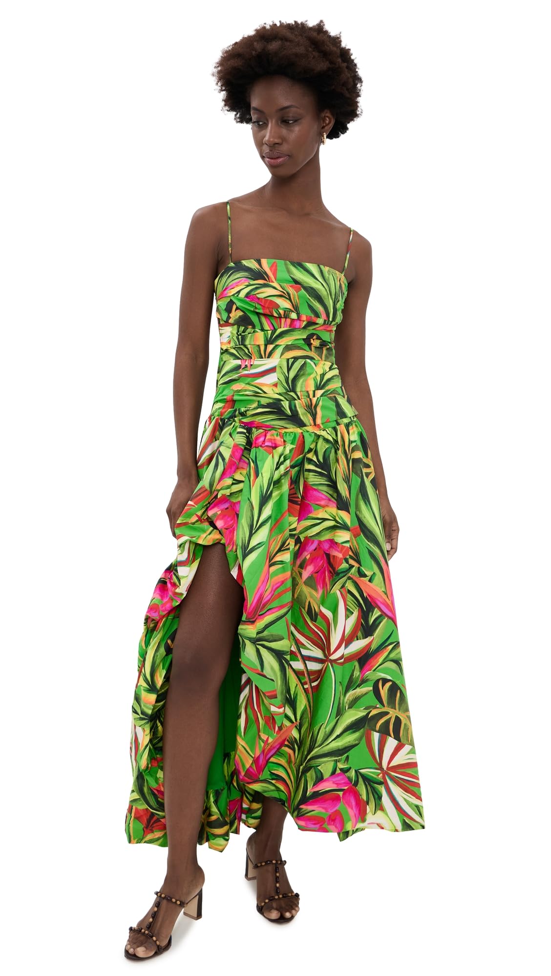 Women's Tropical Dream Green Maxi Dress