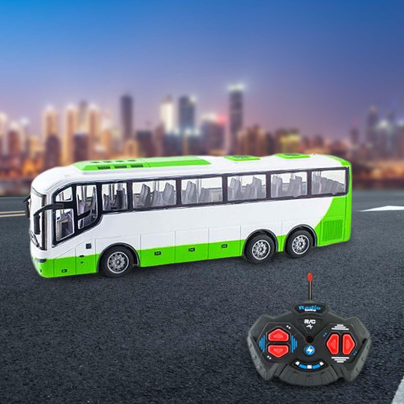 Coche Teledirigido a Escala 1/30, Luces Realistas, Juguetes de, Camión Electrónico, Autobús Escolar RC para Niños, Regalos de Cumpleaños, Verde