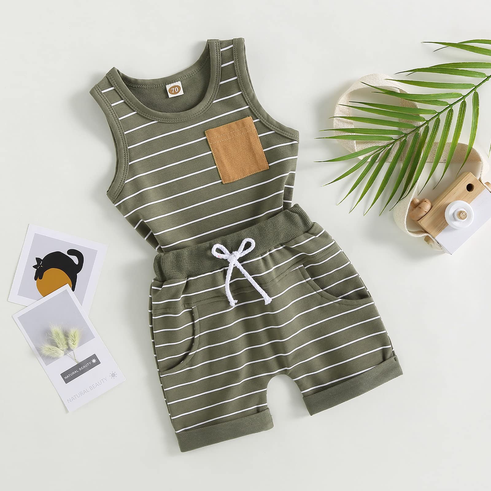 Conjunto de verano para bebé niño pequeño, camiseta sin mangas, camiseta casual, pantalones cortos, ropa para recién nacido, 6, 12, 18, 24 meses, 2T