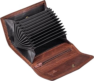 Kreditkartenetui aus Leder Cognac - kleine Echtleder Brieftasche mit RFID - Mini Portemonnaie für 12 EC-Karten - Slim Wallet 'Holden'