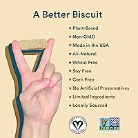 Vista 4 de Benefit Biscuits, golosinas naturales para perros, certificadas veganas, sin OMG, sin trigo, galletas saludables para perros, fabricadas en Estados