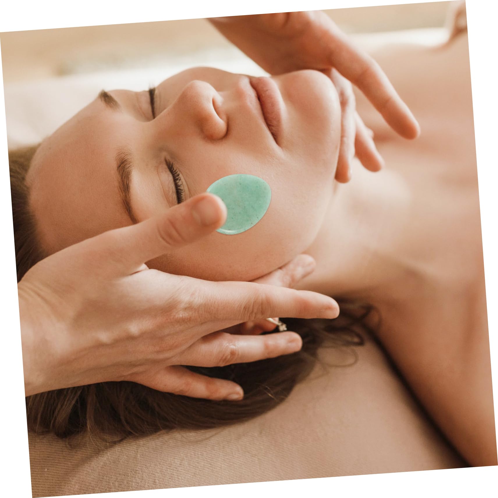 Didiseaon Spa Stone for Pressure Relief Fine Polished Craftsmanship Natural Jade Stone Massager Scraping Plate