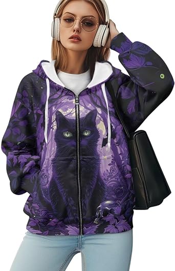 Zip Up Jackets for Women Y2K Hoodies Lightweight Hooded Sweatshirt XS-4XL