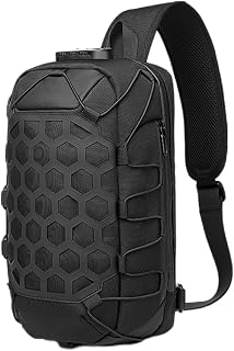 Peito Bolsa Mens Crossbody Bag,Bolsa transversal de ombro anti-roubo com grande capacidade - Mochila leve mochila tipo mochila com orifício para fone de ouvido e porta de carregamento USB Hizoechu