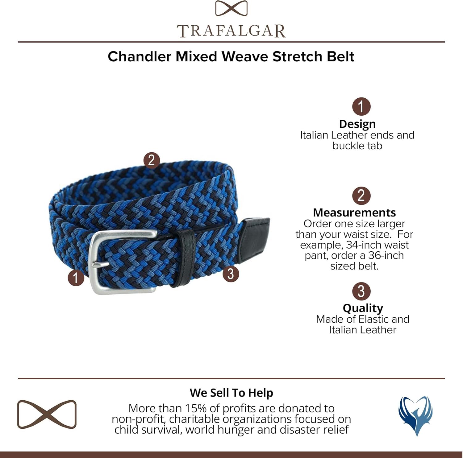 Trafalgar Chandler Mixed Weave Stretch Belt