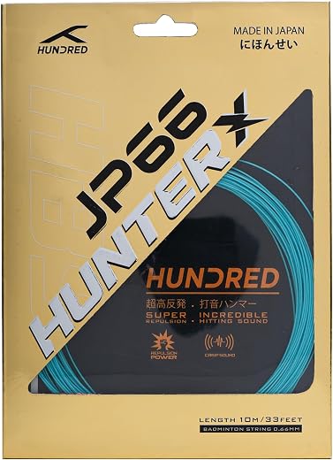 Hundred JP 66 Hunter X Badminton String | Advanced Repulsion &amp; Control | Premium Hitting Sound | Excellent Shock Absorptio...