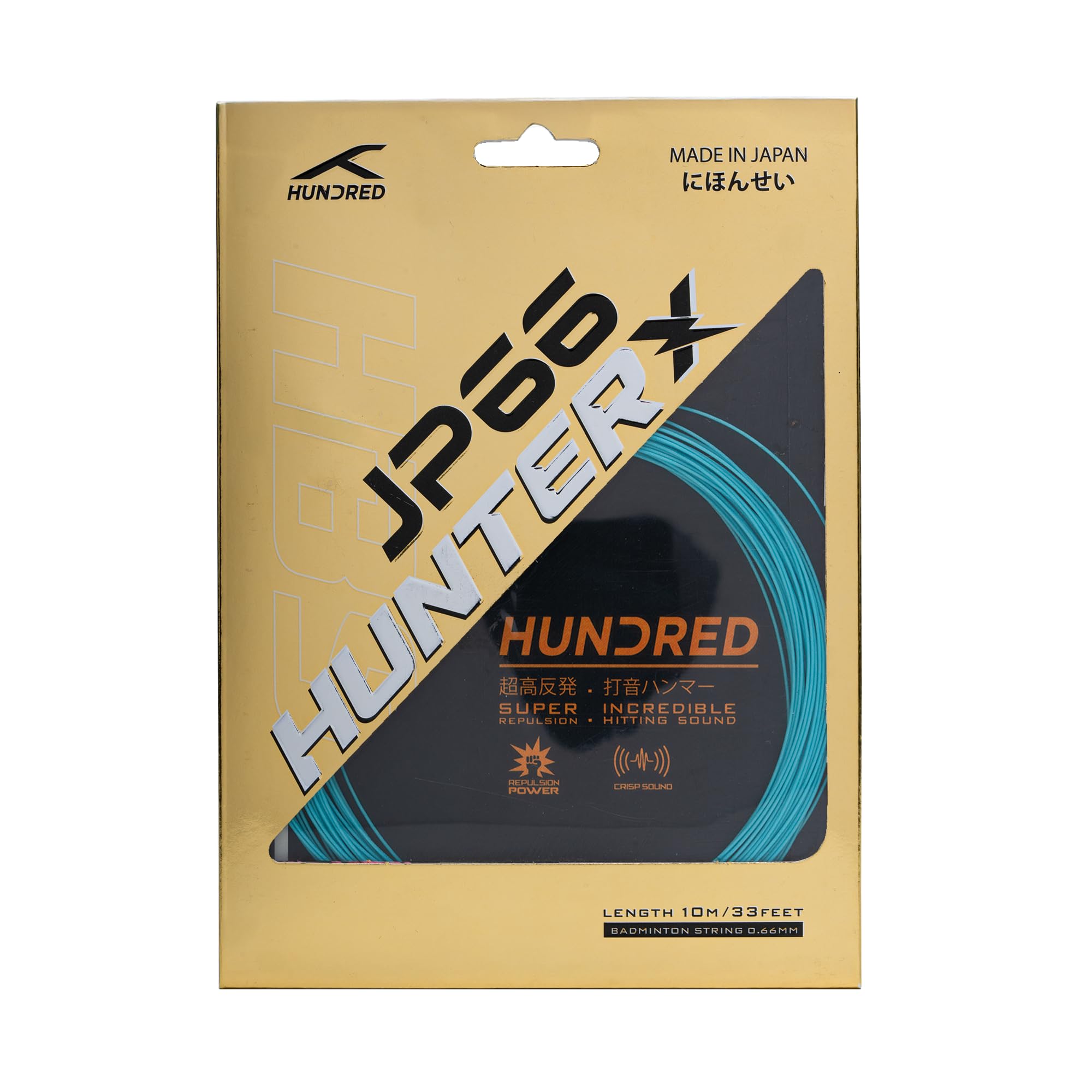 Hundred JP 66 Hunter X Badminton String | Advanced Repulsion & Control | Premium Hitting Sound | Excellent Shock Absorption | Professional Tournament-Grade String (Moon Blue)-picture-11
