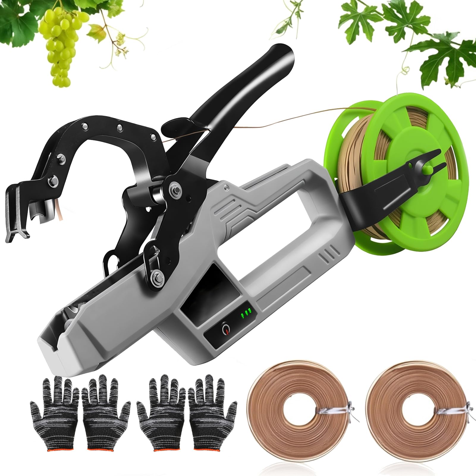 Machine à attacher les plantes sans fil avec 2 rouleaux de fil pour reliure de jardin max 45mm